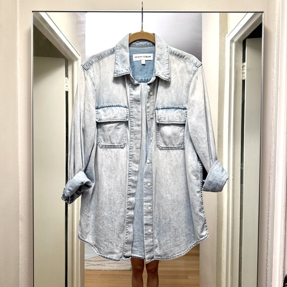 Aritzia Denim Forum Denim Shirt Jacket Shacket - Picture 1 of 5